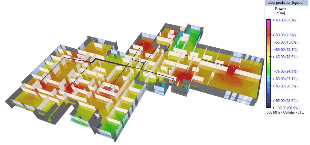 3D Heat Map of Internet Of Things (IOT) using cell phone signal boosters